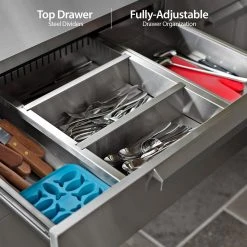 None Outdoor Kitchen Stainless Steel 3-Drawer Cabinet