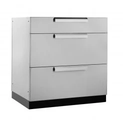 None Outdoor Kitchen Stainless Steel 3-Drawer Cabinet