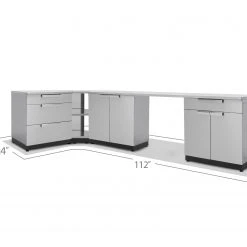 NewAge Products Outdoor Kitchen Stainless Steel 4 Piece Cabinet Set