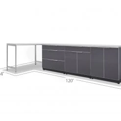 NewAge Products Outdoor Kitchen Aluminum 4 Piece Cabinet Set