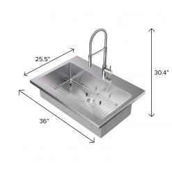 NewAge Products 36 In. Standard Sink With Flex Pull Down Faucet Shop Kitchen Sets