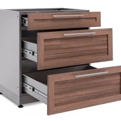 None Outdoor Kitchen Stainless Steel 3-Drawer Cabinet
