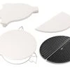 NewAge Products Outdoor Kitchen Kamado 4-Piece Bundle (22 In. Pizza Stone Assembly, 22 In. Cast Iron Griddle, 18 In. Heat Diffuser, 18 In. Half Moon Heat Diffuser)