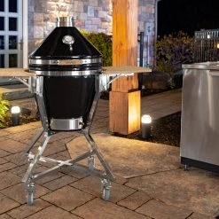 NewAge Products Outdoor Kitchen Platinum Kamado Bundle (Pro 22 In. Cart, 22 In. Kamado Grill)
