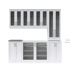 NewAge Products Home Wet Bar 8 Piece Cabinet Set - 21 Inch