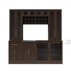 NewAge Products Home Bar 8 Piece Cabinet Set - 21 Inch