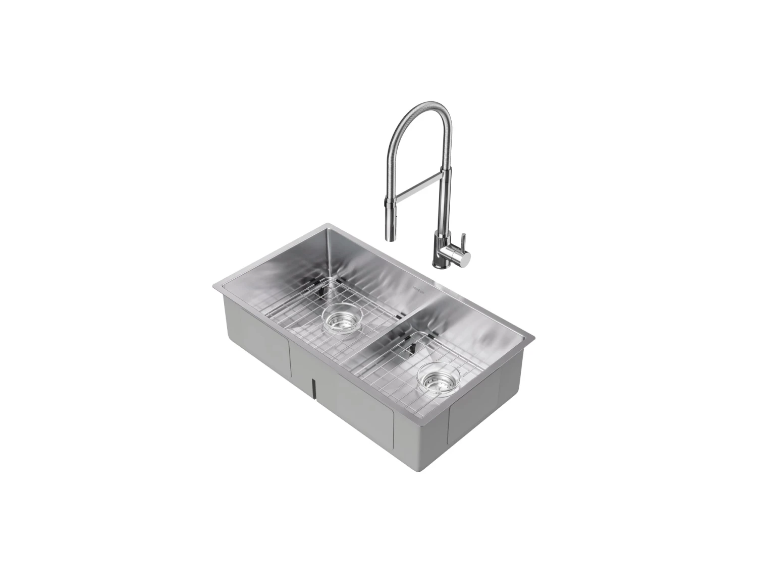 NewAge Products 30.35 In. Undermount Double Bowl Stainless Steel Sink With Flex Pull Down Faucet 9 NewAge Products 30.35 In. Undermount Double Bowl Stainless Steel Sink With Flex Pull Down Faucet
