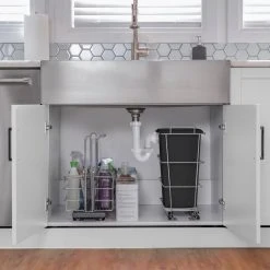 NewAge Products Laundry Room Cabinets Home Laundry Room 9 Piece Cabinet Set With Single Drawer Cabinet, Sink And Faucet