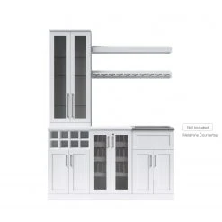 NewAge Products Home Wet Bar 7 Piece Cabinet Set - 21 Inch Home Bar Cabinets