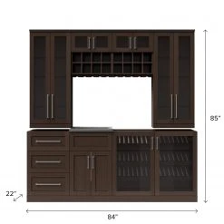 NewAge Products Home Bar 8 Piece Cabinet Set - 21 Inch