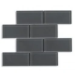 NewAge Products Kitchen Backsplash DARK GLASS Subway Tile Backsplash (11 Sq.ft. / Box)