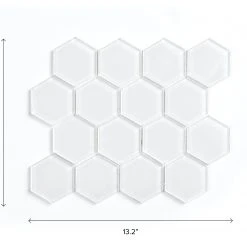 NewAge Products GLASS HEXAGON Tile Backsplash (11 Sq.ft. / Box)