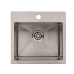 NewAge Products 19 In. Overmount Single Bowl Stainless Steel Sink Kitchen Sinks