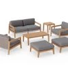 NewAge Products Patio Furniture Lakeside 6 Seater Chat Set With Coffee Table And Side Table