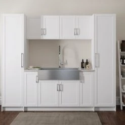 NewAge Products Home Laundry Room 11 Piece Cabinet Set With 36 In. Sink And Faucet