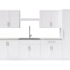 NewAge Products Home Laundry Room 11 Piece Cabinet Set With Centered Shelf, Sink And Faucet Laundry Room Cabinets