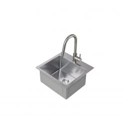 NewAge Products Shop Kitchen Sets 19 In. Overmount Single Bowl Stainless Steel Sink With Classic Pull Down Faucet