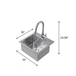 NewAge Products Shop Kitchen Sets 19 In. Overmount Single Bowl Stainless Steel Sink With Classic Pull Down Faucet 25 NewAge Products Shop Kitchen Sets 19 In. Overmount Single Bowl Stainless Steel Sink With Classic Pull Down Faucet