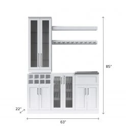 NewAge Products Home Wet Bar 7 Piece Cabinet Set - 21 Inch Home Bar Cabinets
