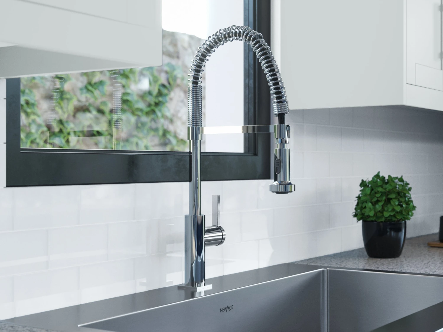 NewAge Products 24 In. Standard Sink With Coiled Pull Down Faucet Shop Kitchen Sets 12 NewAge Products 24 In. Standard Sink With Coiled Pull Down Faucet Shop Kitchen Sets