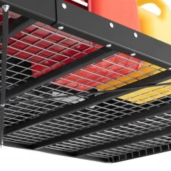 NewAge Products VersaRac Pro 4 Ft. X 8 Ft. Height-Adjustable Overhead Rack In Black Garage Storage