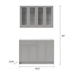 NewAge Products Home Bar Cabinets HOME BAR 4 Piece Cabinet Set With Glass Doors Cabinets - 24 Inch