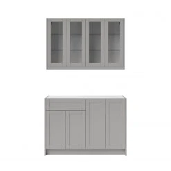 NewAge Products Home Bar Cabinets HOME BAR 4 Piece Cabinet Set With Glass Doors Cabinets - 24 Inch