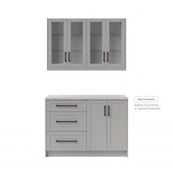 NewAge Products Home Bar Cabinets Home Bar 4 Piece Cabinet Set With Glass Door And Drawer Cabinet - 24 Inch