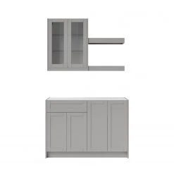 NewAge Products Home Bar 5 Piece Cabinet Set With Shelves - 24 Inch Home Bar Cabinets