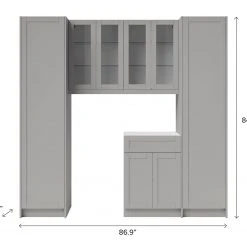 NewAge Products Home Bar Cabinets Home Bar 5 Piece Cabinet Set With Glass Door And Pantry Cabinet -24 Inch 50 NewAge Products Home Bar Cabinets Home Bar 5 Piece Cabinet Set With Glass Door And Pantry Cabinet -24 Inch
