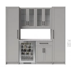 NewAge Products Home Bar Cabinets Home Bar 5 Piece Cabinet Set With Glass Door And Pantry Cabinet -24 Inch 48 NewAge Products Home Bar Cabinets Home Bar 5 Piece Cabinet Set With Glass Door And Pantry Cabinet -24 Inch