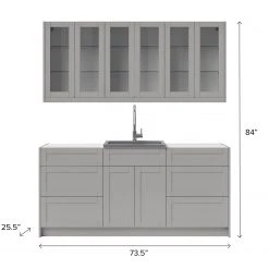 NewAge Products Home Bar Cabinets Home Wet Bar 8 Piece Cabinet Set With Drawer, 24 In. Sink And Faucet - 24 Inch 53 NewAge Products Home Bar Cabinets Home Wet Bar 8 Piece Cabinet Set With Drawer, 24 In. Sink And Faucet - 24 Inch