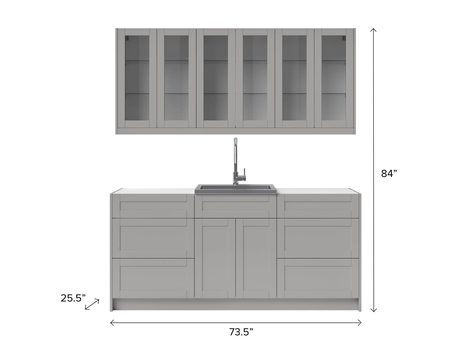 NewAge Products Home Bar Cabinets Home Wet Bar 8 Piece Cabinet Set With Drawer, 24 In. Sink And Faucet - 24 Inch 20 NewAge Products Home Bar Cabinets Home Wet Bar 8 Piece Cabinet Set With Drawer, 24 In. Sink And Faucet - 24 Inch