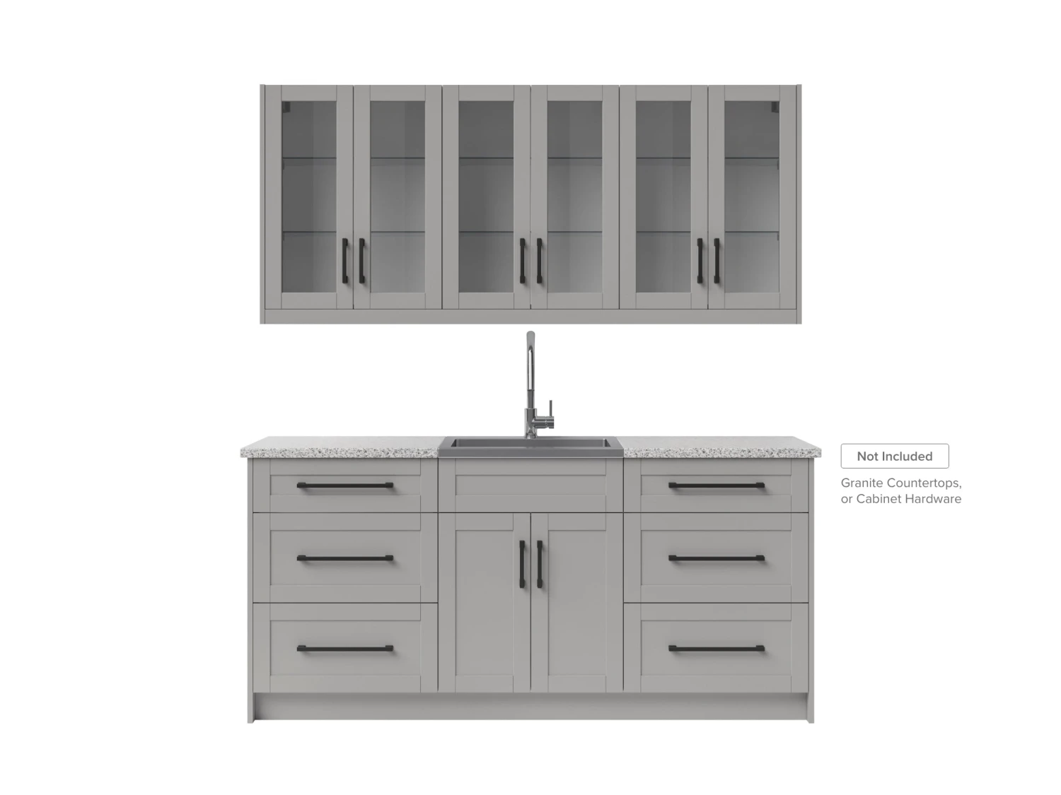 NewAge Products Home Bar Cabinets Home Wet Bar 8 Piece Cabinet Set With Drawer, 24 In. Sink And Faucet - 24 Inch 18 NewAge Products Home Bar Cabinets Home Wet Bar 8 Piece Cabinet Set With Drawer, 24 In. Sink And Faucet - 24 Inch