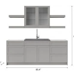 NewAge Products Home Wet Bar 10 Piece Cabinet Set With Drawers, Shelves, 36 In. Sink And Faucet - 24 Inch Home Bar Cabinets 56 NewAge Products Home Wet Bar 10 Piece Cabinet Set With Drawers, Shelves, 36 In. Sink And Faucet - 24 Inch Home Bar Cabinets