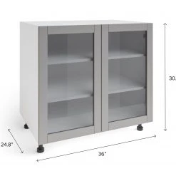 NewAge Products Pantry Cabinets Home 36 In. Two Door Base Cabinet With Glass Doors