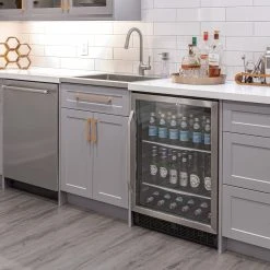 NewAge Products Home Wet Bar 10 Piece Cabinet Set With Shelves, 36 In. Sink And Faucet - 24 Inch Home Bar Cabinets