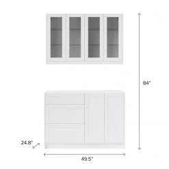 NewAge Products Home Bar Cabinets Home Bar 4 Piece Cabinet Set With Glass Door And Drawer Cabinet - 24 Inch
