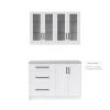 NewAge Products Home Bar Cabinets Home Bar 4 Piece Cabinet Set With Glass Door And Drawer Cabinet - 24 Inch