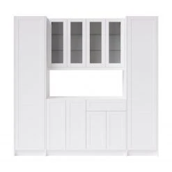 NewAge Products Home Bar 6 Piece Cabinet Set With Glass Door, Drawer And Pantry Cabinets - 24 Inch Home Bar Cabinets