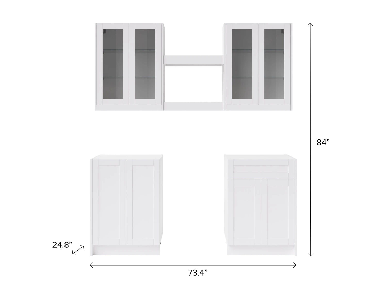 NewAge Products Home Bar 6 Piece Cabinet Set With Glass Door And Shelves - 24 Inch Home Bar Cabinets 3 NewAge Products Home Bar 6 Piece Cabinet Set With Glass Door And Shelves - 24 Inch Home Bar Cabinets