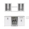 NewAge Products Home Bar 6 Piece Cabinet Set With Glass Door And Shelves - 24 Inch Home Bar Cabinets