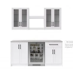 NewAge Products Home Bar 6 Piece Cabinet Set With Glass Door And Shelves - 24 Inch Home Bar Cabinets