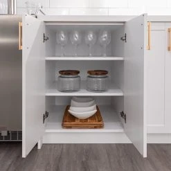 NewAge Products Home Bar Cabinets Home Wet Bar 9 Piece Cabinet Set With Drawers, Shelves, 36 In. Sink And Faucet - 24 Inch