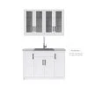 NewAge Products Home Wet Bar 7 Piece Cabinet Set With Glass Door, 24 In. Sink And Faucet - 24 Inch
