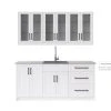 NewAge Products Home Wet Bar 8 Piece Cabinet Set With 24 In. Sink And Faucet - 24 Inch Home Bar Cabinets