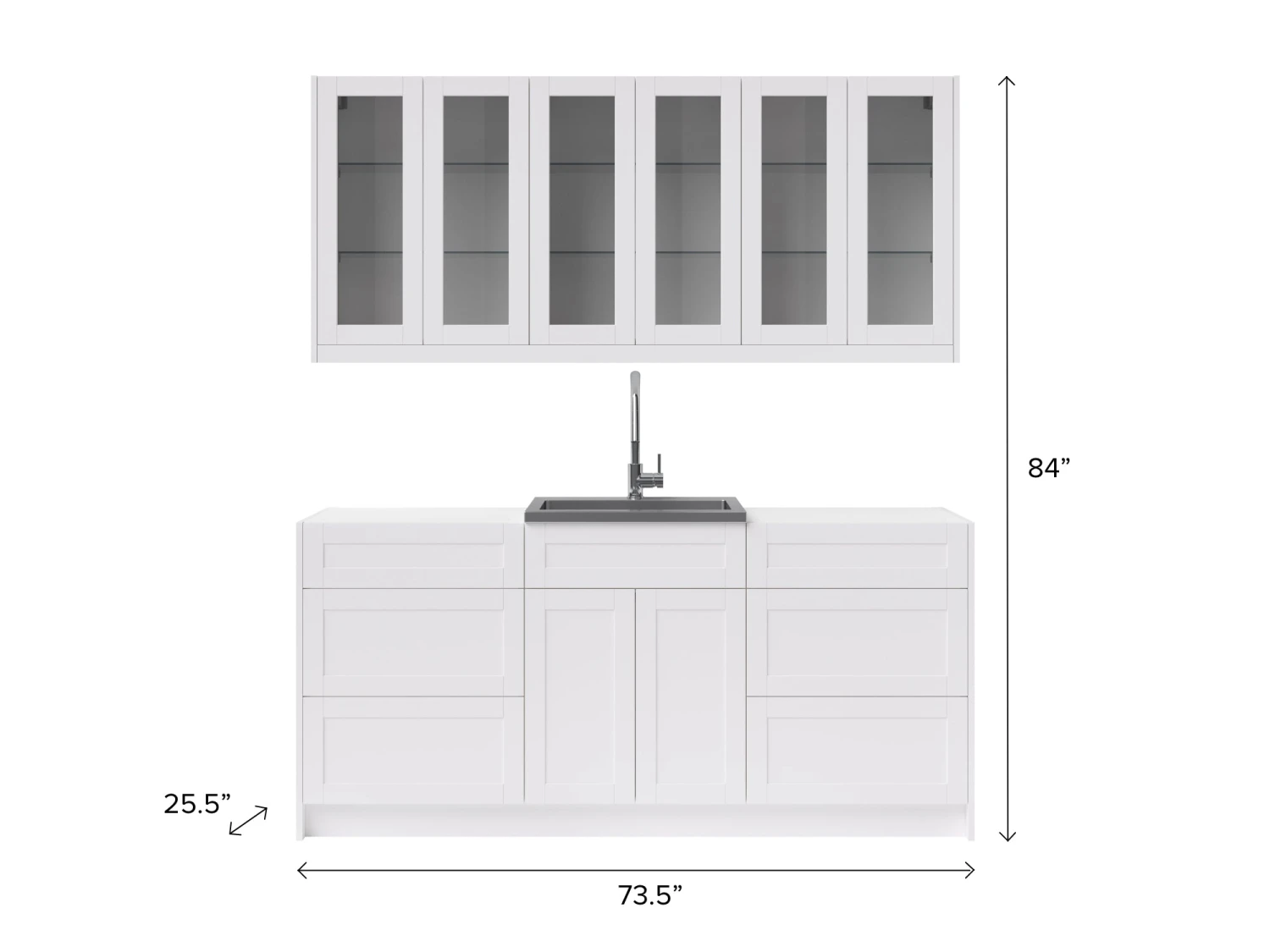 NewAge Products Home Bar Cabinets Home Wet Bar 8 Piece Cabinet Set With Drawer, 24 In. Sink And Faucet - 24 Inch 3 NewAge Products Home Bar Cabinets Home Wet Bar 8 Piece Cabinet Set With Drawer, 24 In. Sink And Faucet - 24 Inch