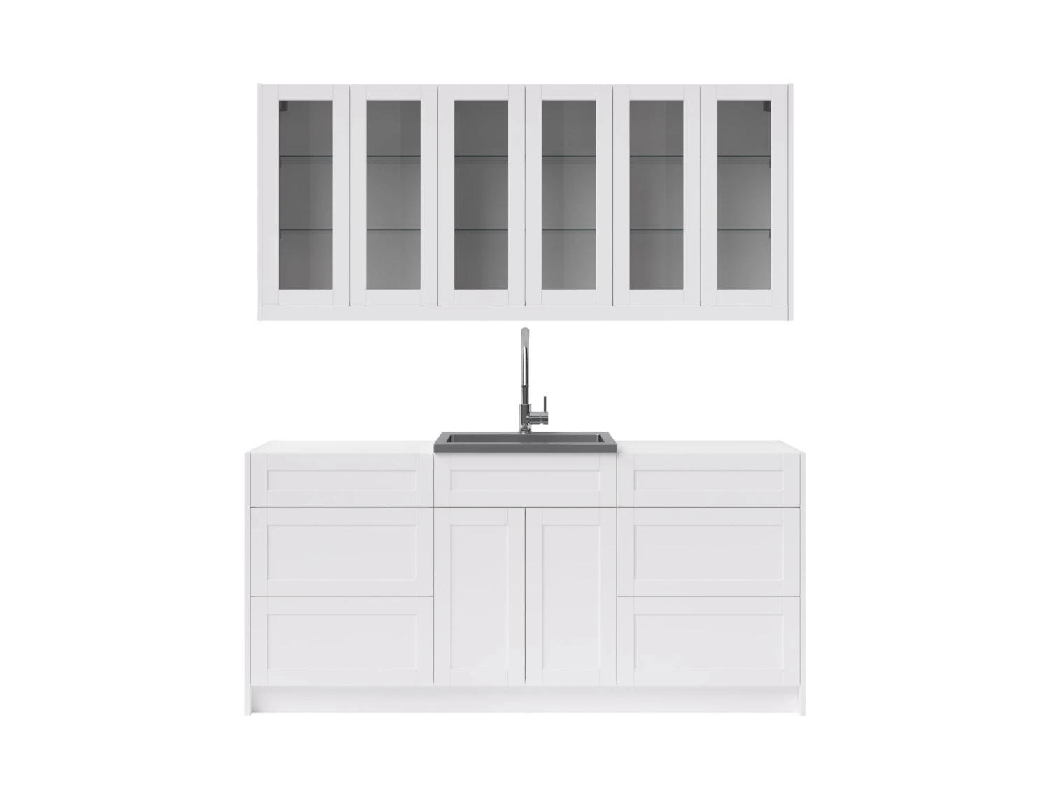 NewAge Products Home Bar Cabinets Home Wet Bar 8 Piece Cabinet Set With Drawer, 24 In. Sink And Faucet - 24 Inch 2 NewAge Products Home Bar Cabinets Home Wet Bar 8 Piece Cabinet Set With Drawer, 24 In. Sink And Faucet - 24 Inch