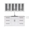 NewAge Products Home Bar Cabinets Home Wet Bar 8 Piece Cabinet Set With Drawer, 24 In. Sink And Faucet - 24 Inch