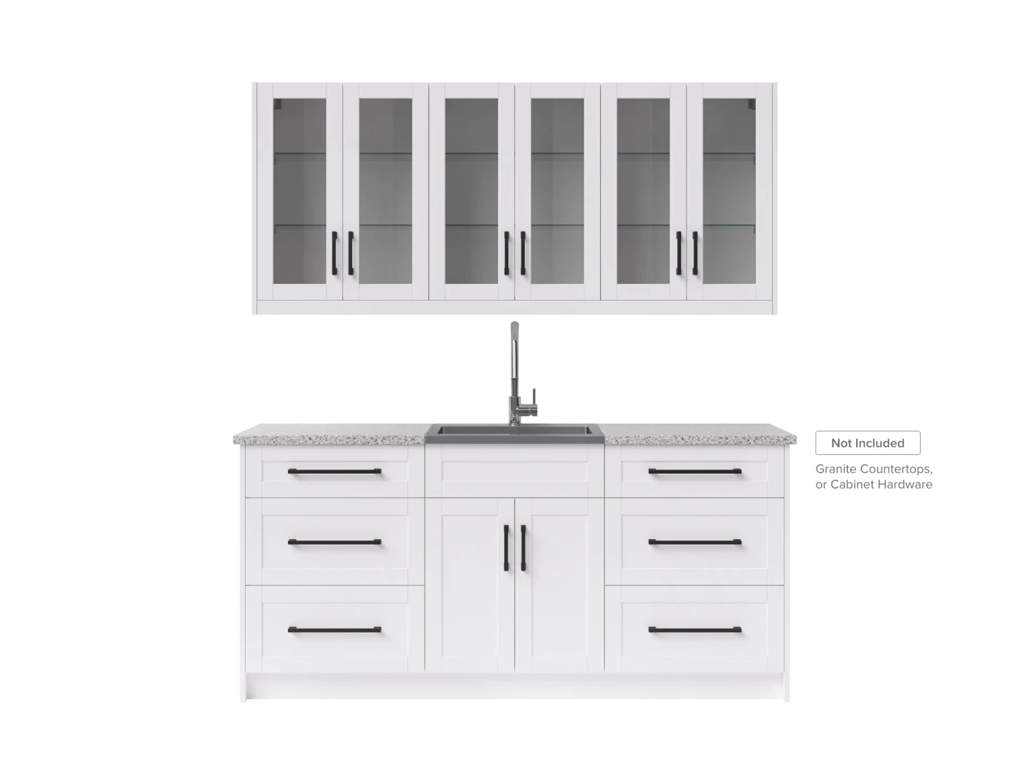 NewAge Products Home Bar Cabinets Home Wet Bar 8 Piece Cabinet Set With Drawer, 24 In. Sink And Faucet - 24 Inch 1 NewAge Products Home Bar Cabinets Home Wet Bar 8 Piece Cabinet Set With Drawer, 24 In. Sink And Faucet - 24 Inch